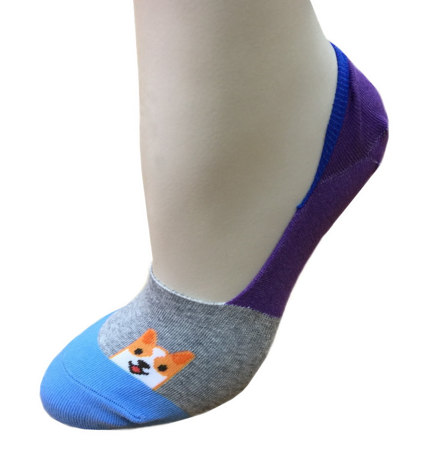 Cotton shiba Inu Footie Socks (Standard cut)
